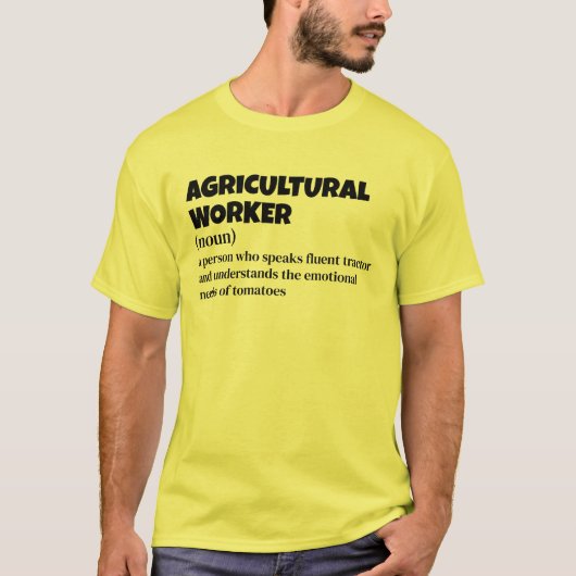 農業技術者 – 定おもしろい義 Tシャツ (正面)