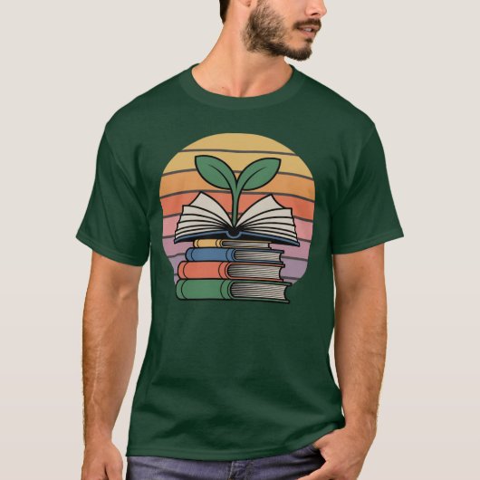 農業教師の知識成長サンセットベクター Tシャツ (正面)