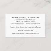 農業機械のトラクターおよびすき 名刺 (裏面)