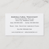 農業機械のトラクターおよびすき 名刺 (裏面)