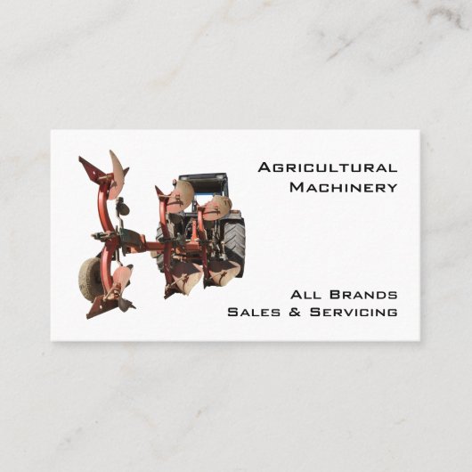 農業機械のトラクターおよびすき 名刺 (正面)