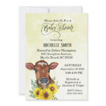 農業牛ひまわり黄色の水の色ベビーシャワー