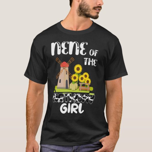 農業牛ネネオンザ誕生日ガールファミリーマッチ Tシャツ (正面)