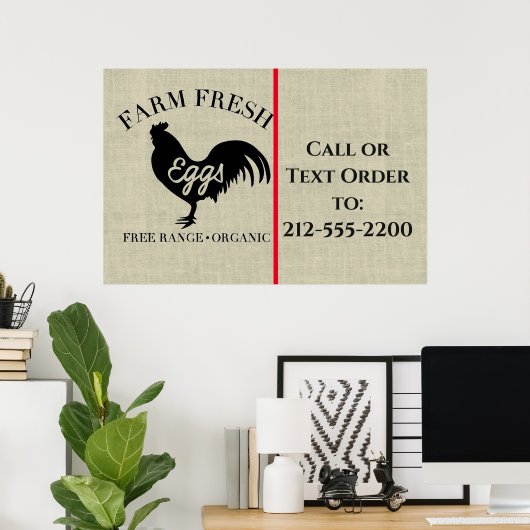 農業生卵の道端 ポスター (ホームオフィス)