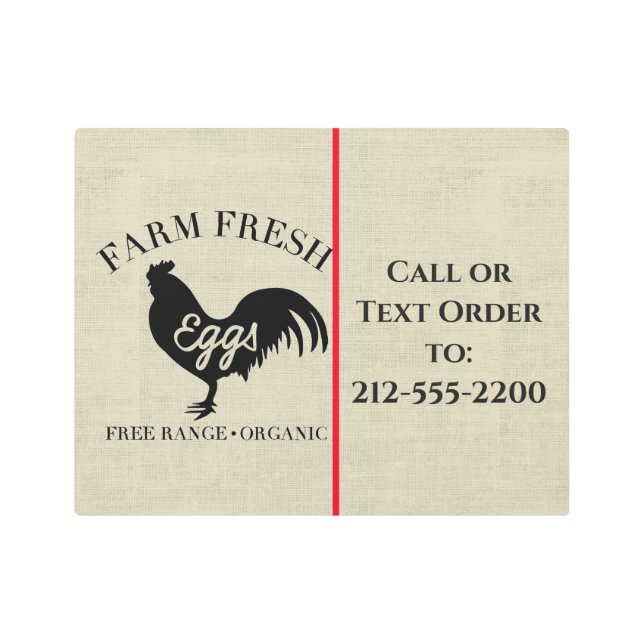 農業生卵の道端 メタルプリント (正面)