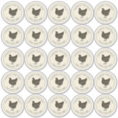 農業生卵エッグカートンアンティークホワイト2.5インチ シール (正面)