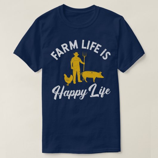 農業生活は幸せな生活 Tシャツ (デザイン正面)