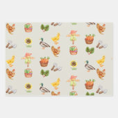 農業生活 – 庭園野菜と家畜 ラッピングペーパーシート (正面2)