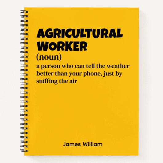 農業生活 – 農おもしろい業労働者の定義 ノートブック (正面)