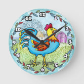 農業用のねこ ラウンド壁時計 (正面)