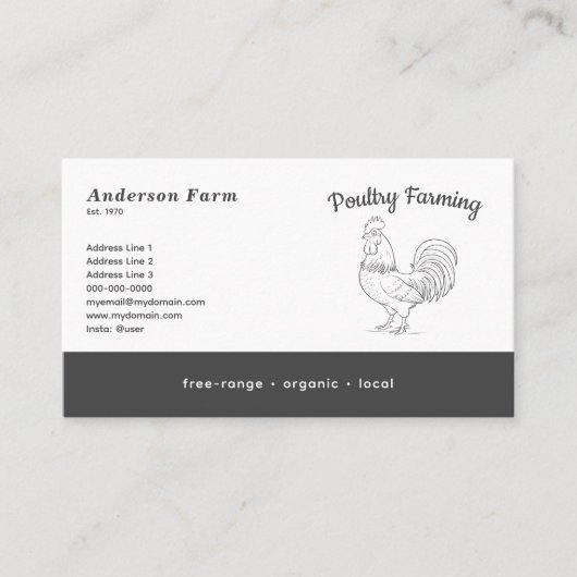 農業用の鶏 名刺 (正面)