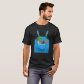 農業用グラフィック牛農家農業用トラクター Tシャツ (正面フル)