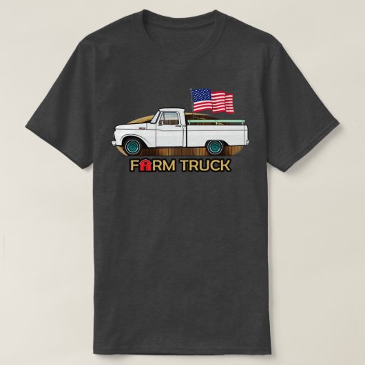農業用トラックホワイト Tシャツ (デザイン正面)