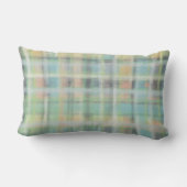 農業用ハウスモノグラムセージ緑の黄色の灰色 ランバークッション (裏面)