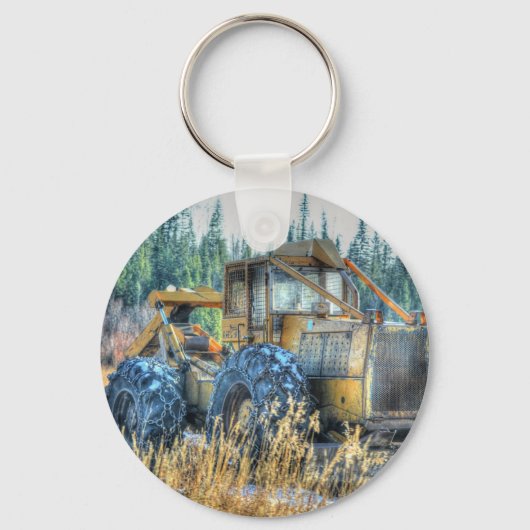 農業用機械、トラクター、バックホー、農業用車両 キーホルダー (正面)
