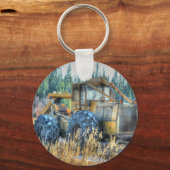 農業用機械、トラクター、バックホー、農業用車両 キーホルダー (正面)