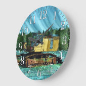 農業用機械、トラクター、バックホー、農業用車両 ラージ壁時計 (傾斜)