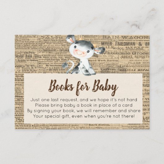 農業用牛書籍ベビーカード エンクロージャーカード (正面)