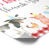 農業用緑のカードとギフト誕生日の看板 ポスター (角)