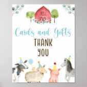 農業用緑のカードとギフト誕生日の看板 ポスター (正面)