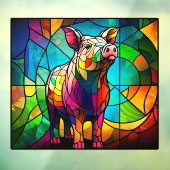 農業用豚の豚ステンドガフェイクラス ウィンドウサイン (シート3)