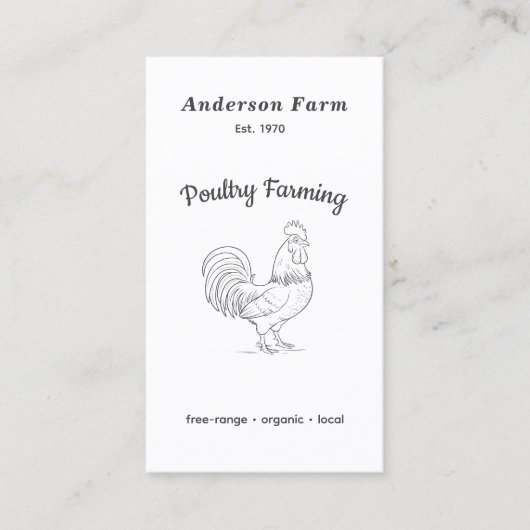 農業用鶏の縦型名刺 名刺 (正面)