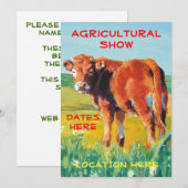 農業祭のご案内 かわいい子牛 招待状 (正面/裏面)