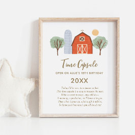 農業誕生日パーティータイムカプセルの看板 ポスター