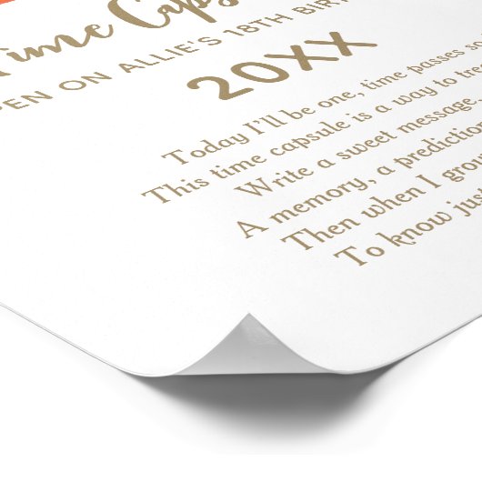 農業誕生日パーティータイムカプセルの看板 ポスター (角)