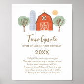 農業誕生日パーティータイムカプセルの看板 ポスター (正面)