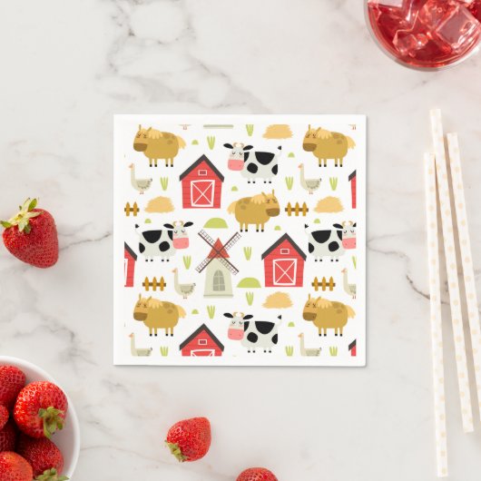 農業誕生日パーティー スタンダードカクテルナプキン (インサイチュ)