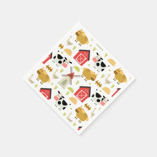 農業誕生日パーティー スタンダードカクテルナプキン (角)