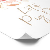 農業誕生日パーティーLet's Pig Outサイン ポスター (角)