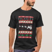 農業農家トラクター醜いクリスマス Tシャツ (正面)