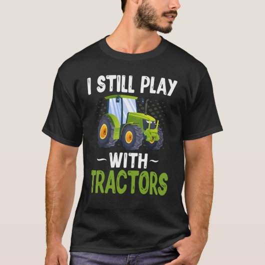 農業農家トラクタIまだトラク遊タ付き Tシャツ (正面)