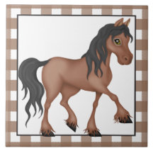 農業馬の漫画の国のタイル