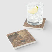 農業馬フレーム草原 ストーンコースター (横)