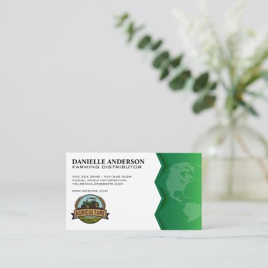農業 | 世界地図 名刺 (スタンド正面)