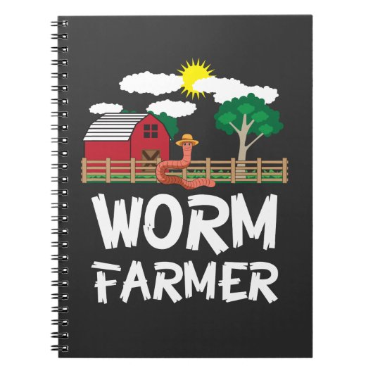 農業-農家のギフト--に堆肥を施している農場みみず ノートブック (正面)
