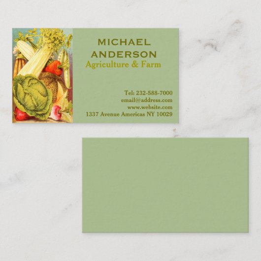 農業、農業およびvegの店 名刺 (正面/裏面)
