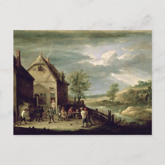 農民がボールを投げ合う ポストカード (正面)