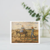 農民作業途中のヴァンゴッホファインアート ポストカード (スタンド正面)