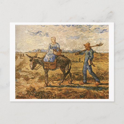 農民作業途中のヴァンゴッホファインアート ポストカード (正面)