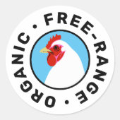 農産卵モダン鶏ヘッドカートンラベル ラウンドシール (正面)