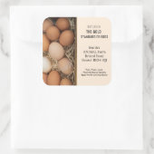 農産卵素朴ラベル、チキンパーソナライズされた肉 スクエアシール (バッグ)