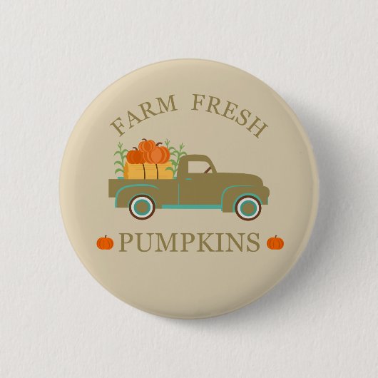 農産新鮮なカボチャの水の色秋秋 缶バッジ (正面)