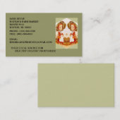 農産物の名刺を持つキャベツ畑の女性 名刺 (正面/裏面)