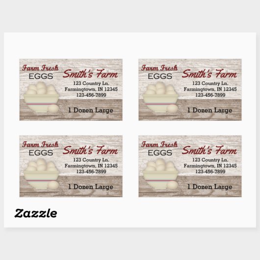 農産生卵のステッカスタムカー 長方形シール (シート)