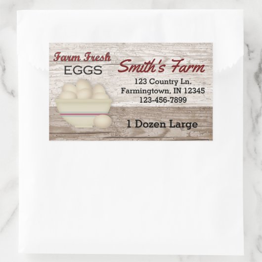 農産生卵のステッカスタムカー 長方形シール (バッグ)