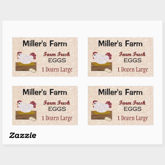 農産生卵のステッカスタムカー 長方形シール (シート)